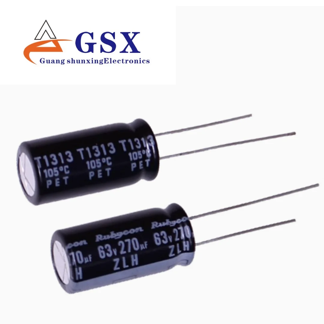 

10pcs- imported aluminum electrolytic capacitor 63v270uf 10 * 20 ruby ZLH high-frequency long life