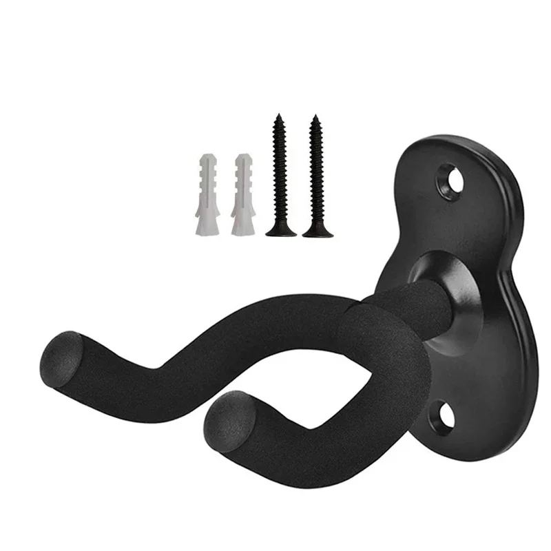 Guitar Wall Mount Hanger Hook Acoustic Electric Bass Guitar Wall Hook Hanger Black Metal Holder Hanger