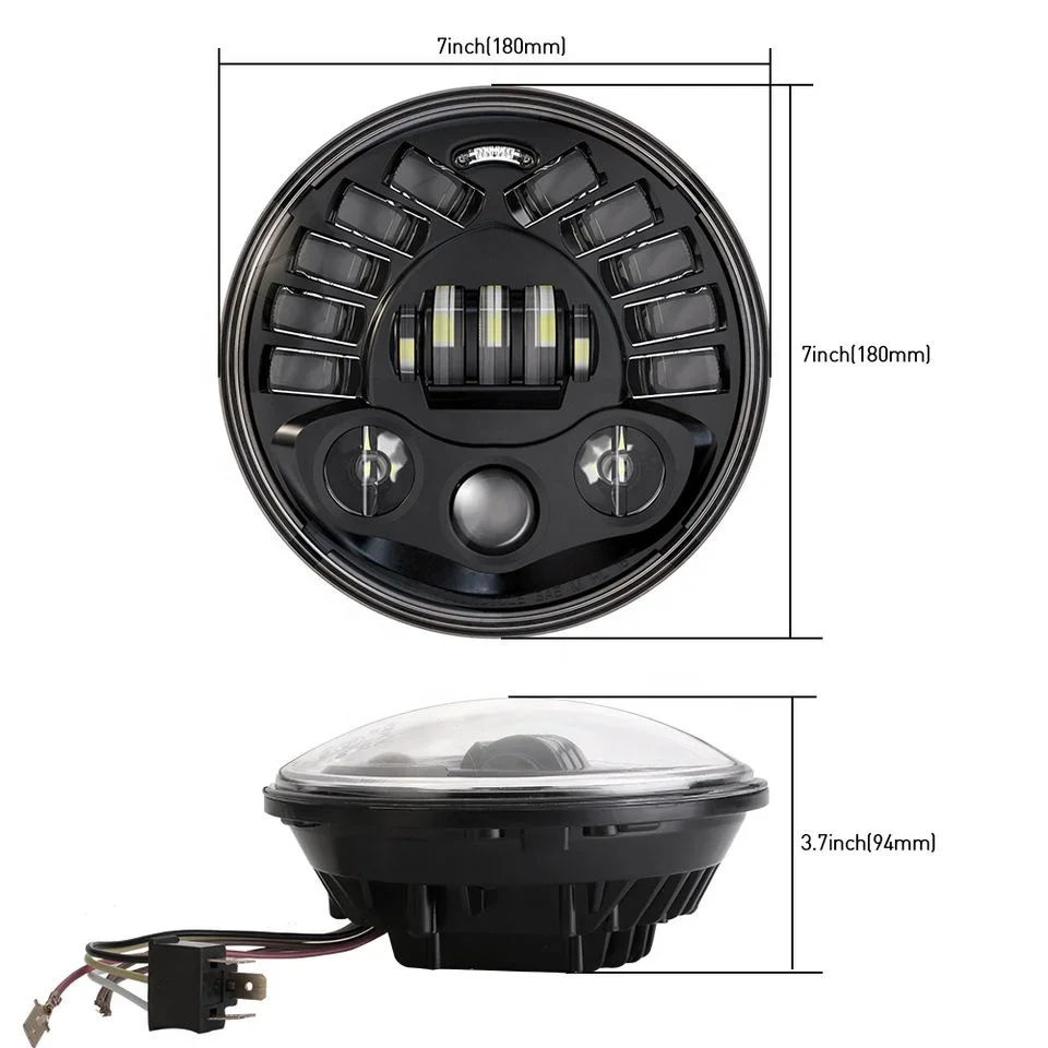 OVOVS نظام الإضاءة التلقائية عالية الطاقة Led المصباح جولة 7 بوصة المصباح ل جيب رانجلر JK #3