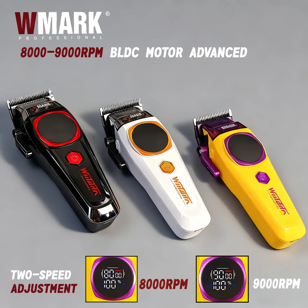 WMARK NG-8004 NG-8204 8000-9000 دورة في الدقيقة تعديل سرعتين قاعدة شحن لاسلكية مقص الشعر DLC شفرة الشعر المتقلب FA701 ماكينة حلاقة