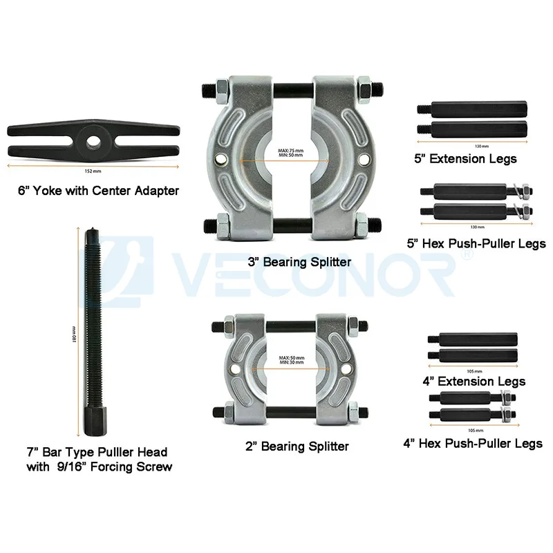 Bearing Puller Set Wheel Hub Axle Puller with 2\