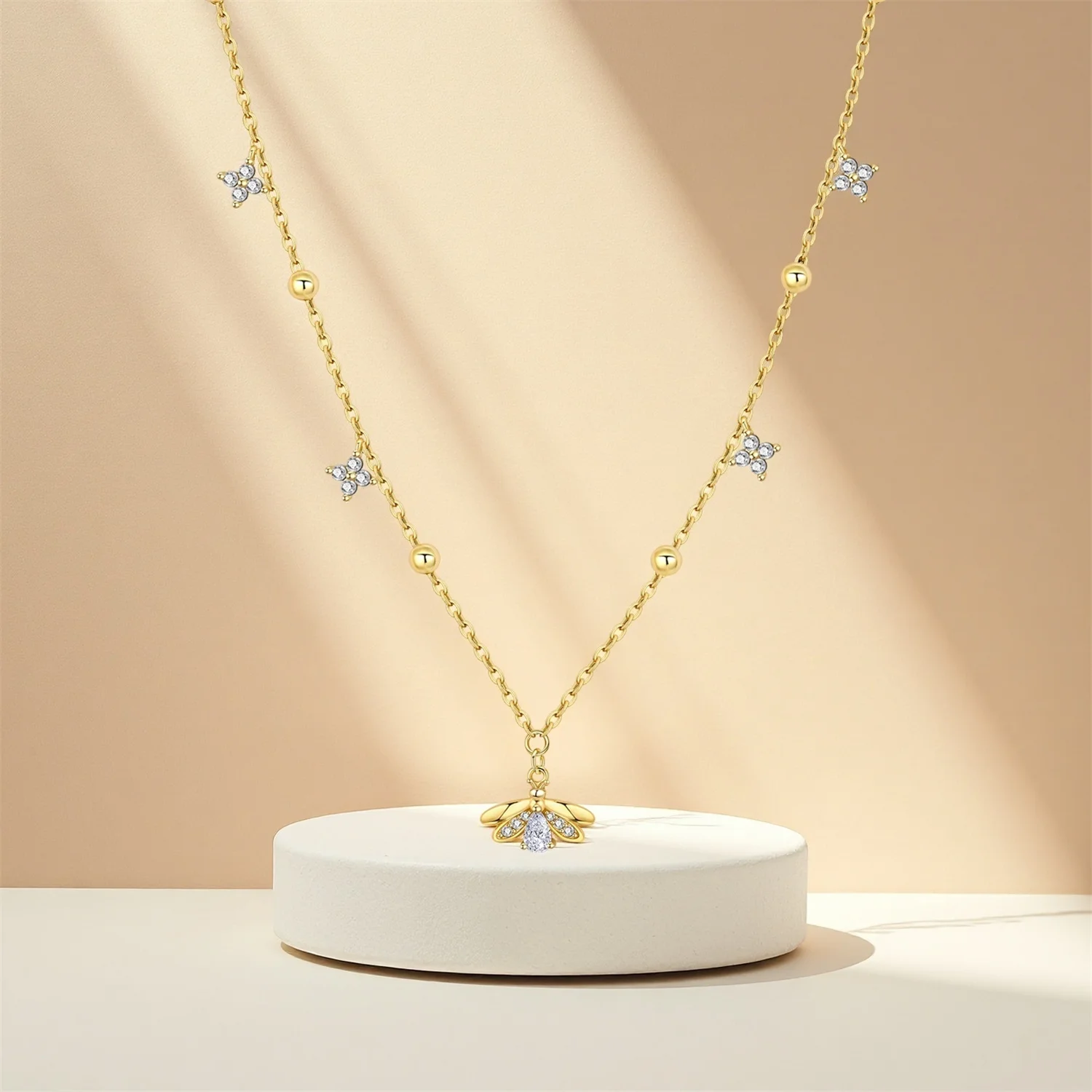 

Orstarry 925 Sterling Silver Golden Firefly Necklace Pendant Necklace for Women Birthday Gifts Fashion Fine Jewelry