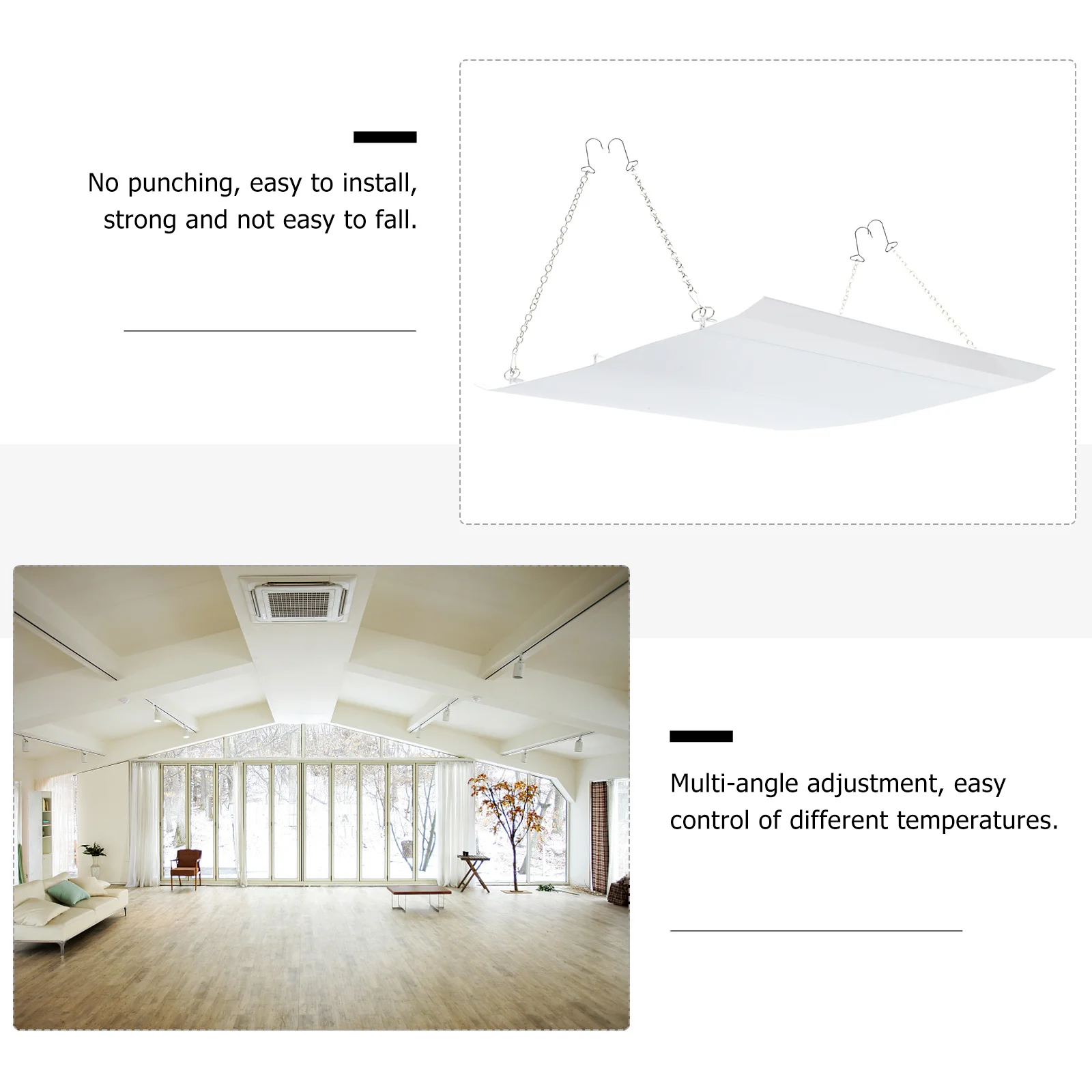 1 قطعة منحرف مكيف الهواء لكمة خالية تركيب مكافحة انتفخ مكيف هواء داخلي الزجاج الأمامي دليل الرياح #2