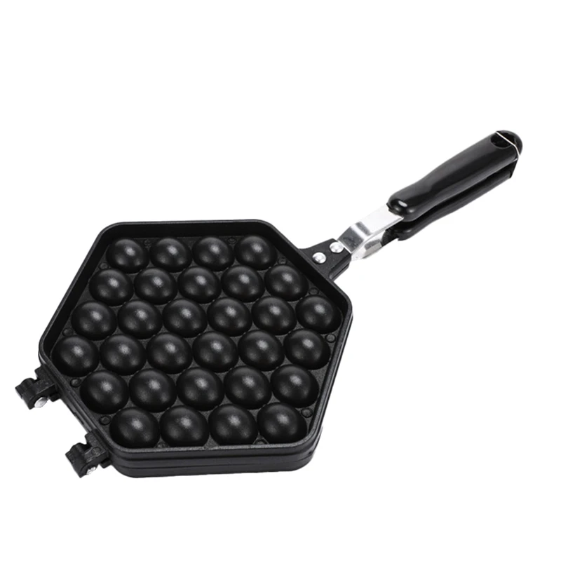 

1 Piece Egg Bubble Cake Baking Pan Mold Eggettes Iron Aluminum Hongkong Waffle Pan Mould Black