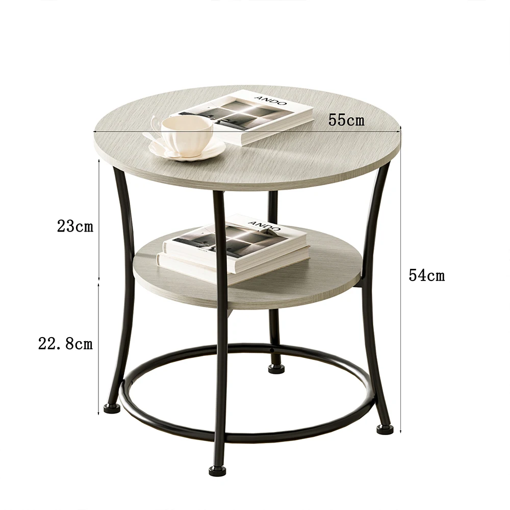 Luxury Modern Stainless Steel Wooden Nest Sofa Tea Round Nesting Center Coffee Table for Living Room