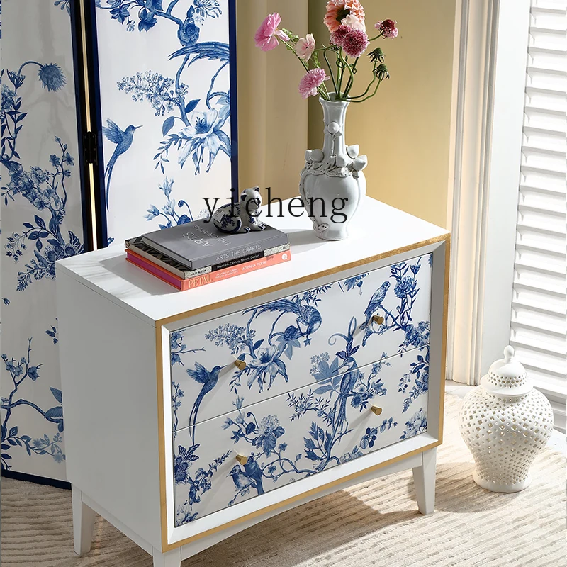 

LSL Solid Wood French Vintage Style Multi-Use Cabinet Entryway Storage Chinese Style Decoration