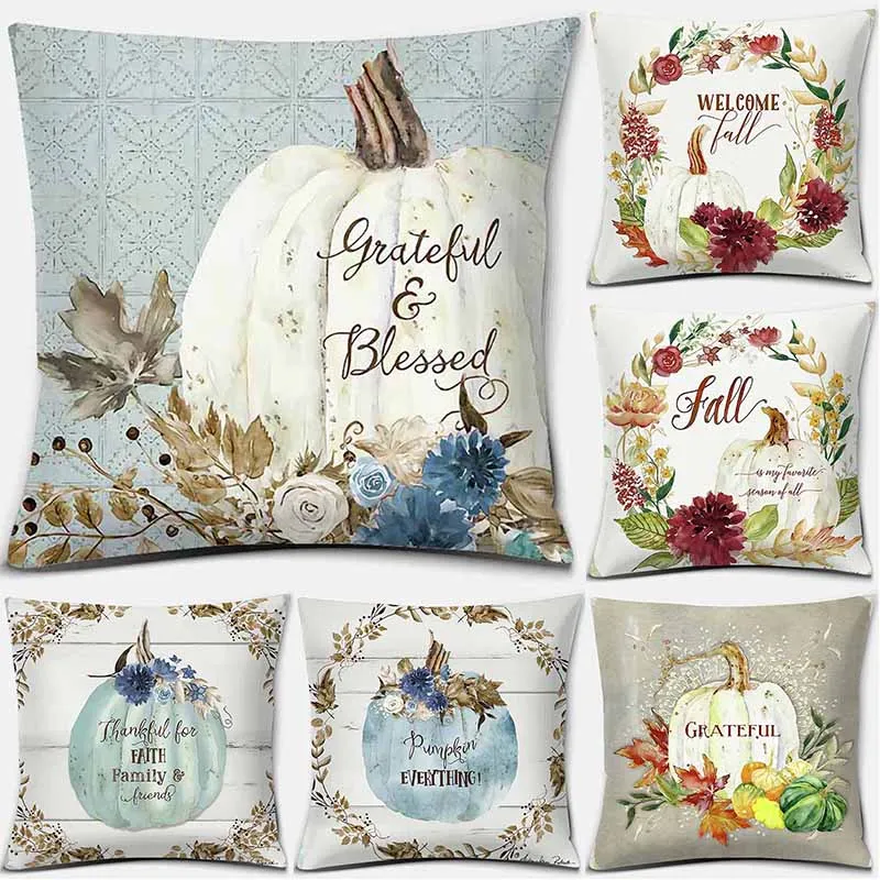 

Flower print polyester square pillow cushion cover car sofa office chair pillowcase simple home decoration ornaments