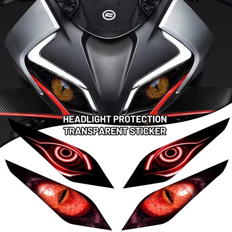 For CFMOTO 450SR 2022 2023 2024 450SR Motorcycle Accessories Front Fairing Headlight Guard Sticker Head light protection Sticker