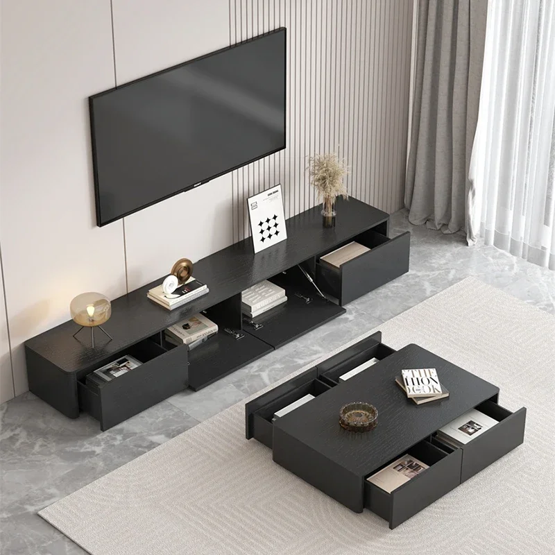 Console Stand Tv Stand Cabinet Floor Aesthetic Solid Wood Black Tv Stand Cabinet House Hotel Gamer Pc Nordic Furnitures