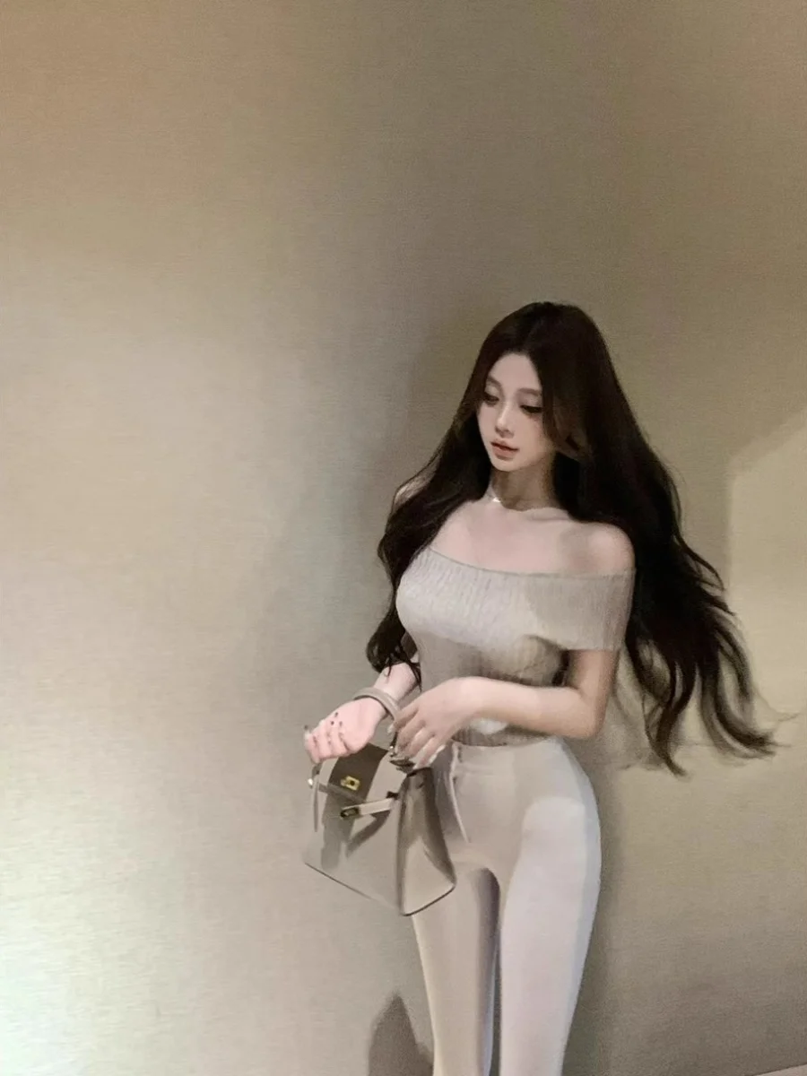 Fora do ombro camiseta de secagem rápida das mulheres vermelho brilhante simples sólido moda topo versão regular básico simples feminino t pura luz vibe