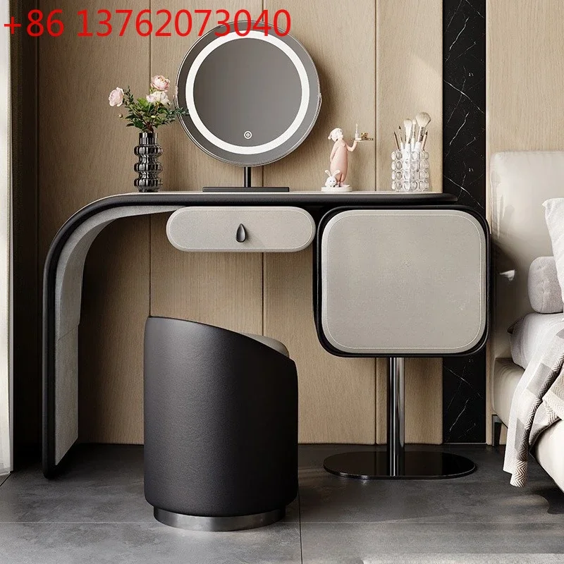 Minimalist light luxury high-end dressing table storage integrated bedroom retractable makeup table