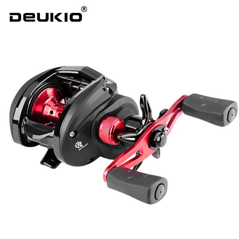 DEUKIO Left Hand Baitcasting Fishing Reel 5+1BB 7.1:1 Max Drag 8kg Saltwater Freshwater Fishing Tackle