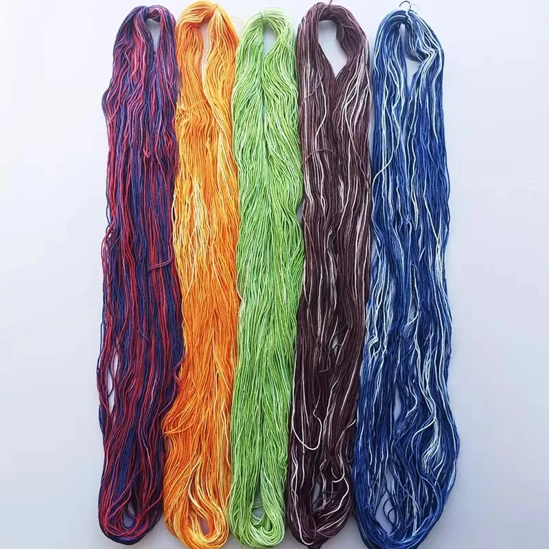 Sashiko Thread Cotton 3-Ply, Hand Dyed 10 Skeins x 100 Meters, for Embroidery and Decorative Stitching Sewing, Crafts