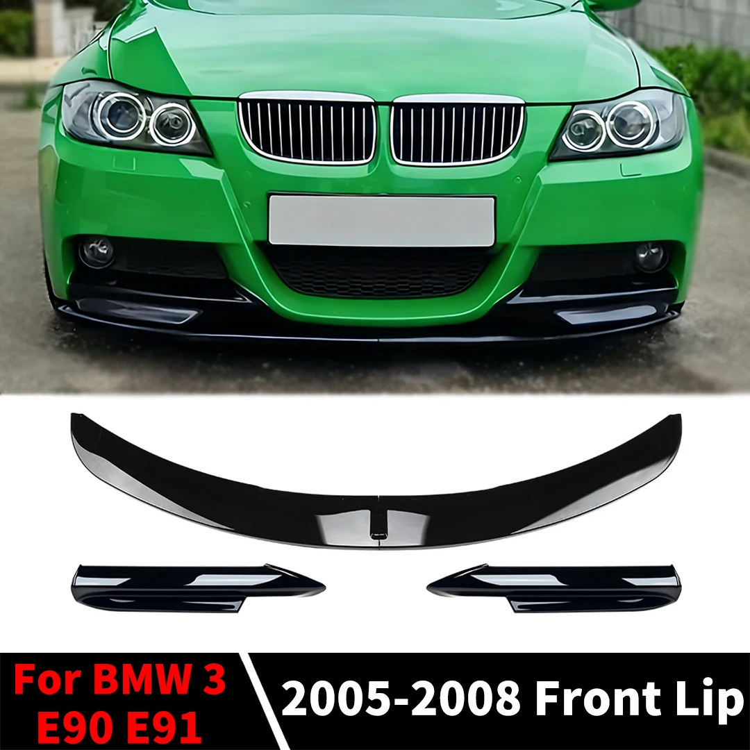 Front Air Dam Bumper Lip Splitter For BMW 3 Series E90 E91 M Sport Model 2005 2006 2007 2008 Body Kit Deflector Guard Tuning