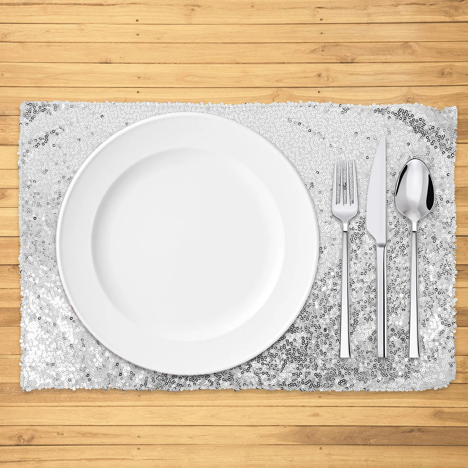 4Pcs Dining Place Mat Polyester Anti-Scald Skid-Proof Flexible Table Placemats for Restaurant Home Family Party Kitchen Decor