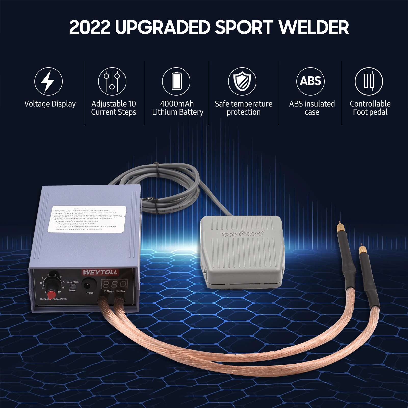 Spot Welder 5000W High Power Handheld Spot Welding Machine Portable 0-800A Current Adjustable Welders for 18650 Battery EU Plug