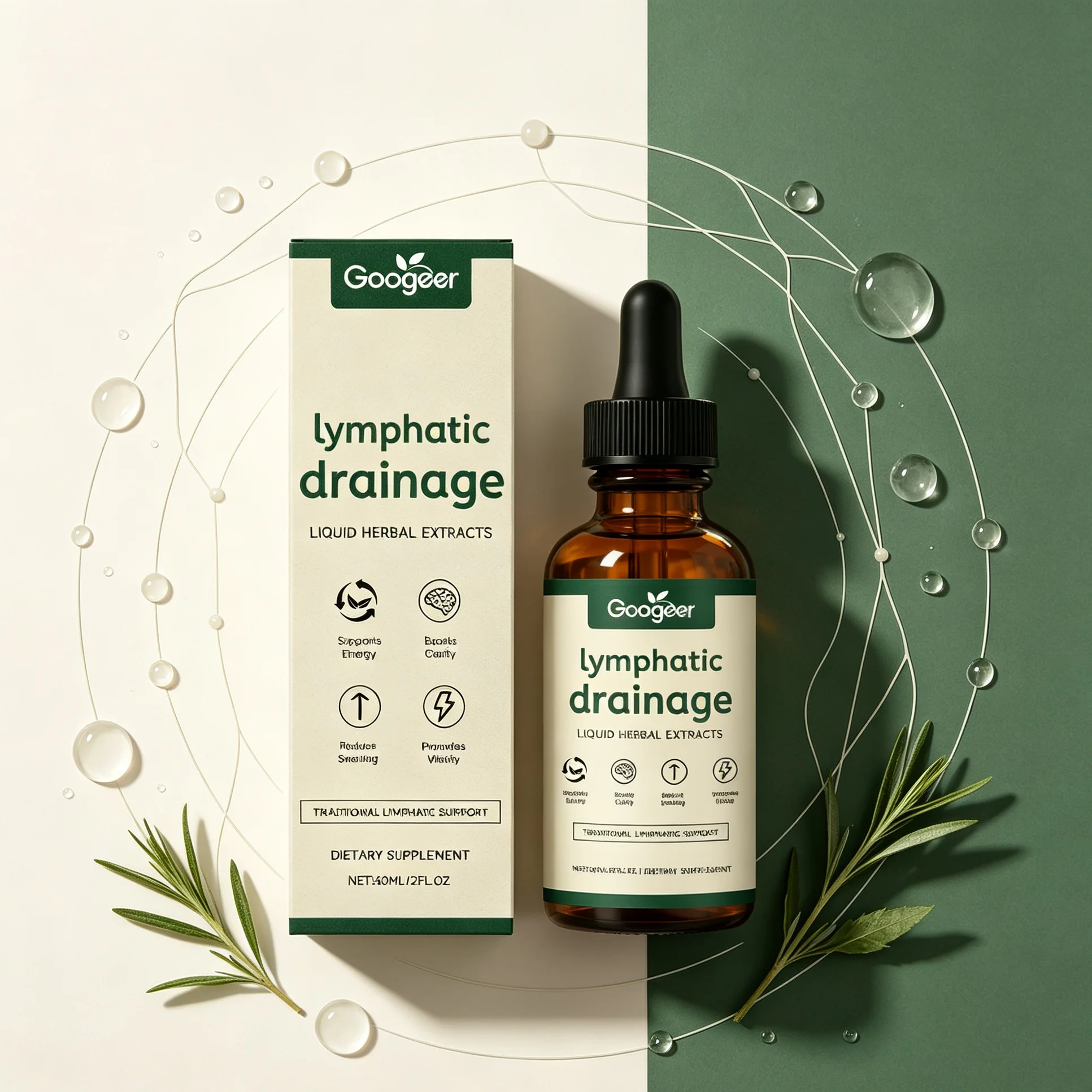 Lymphatic Drainage Drops 11-in-1 Herbal Lymph Support Liquid Natural Lymph Detox Cleanse Immune Wellness Supplement 60ml