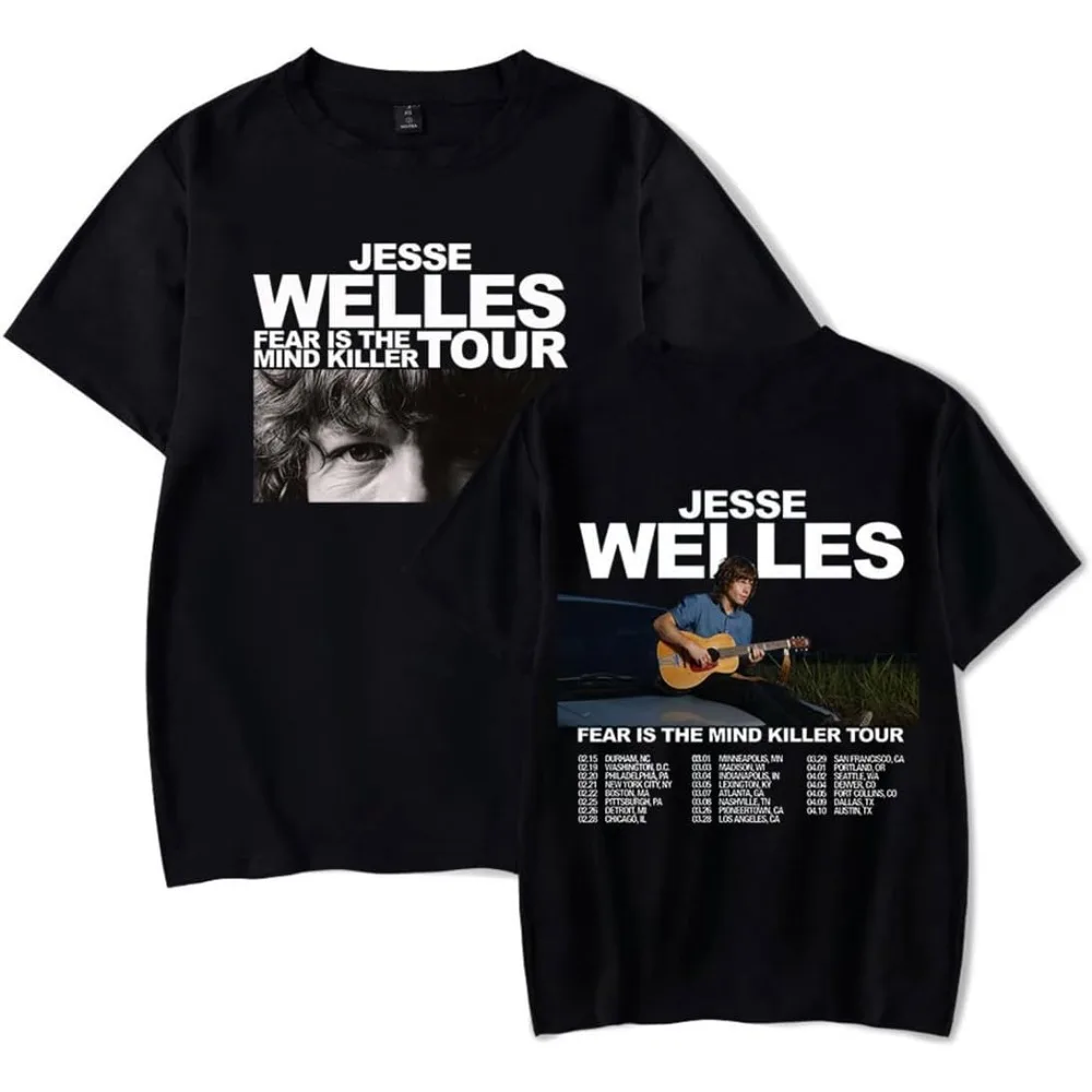 

Jesse Welles Fear is The Mind Killer Tour 2025 Short Sleeve Merch Tee Women Men Crewneck Fashion T-shirt Unisex Tops