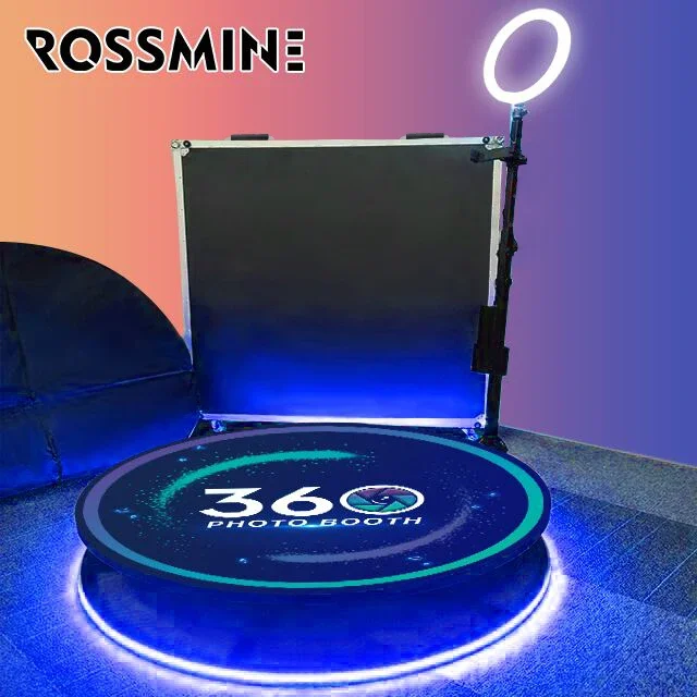 Rossmine High Quality 360 Degree Selfie Slow Motion Video Portable Photobooth 360 Photo Booth Automatic Camera Rotating Platform