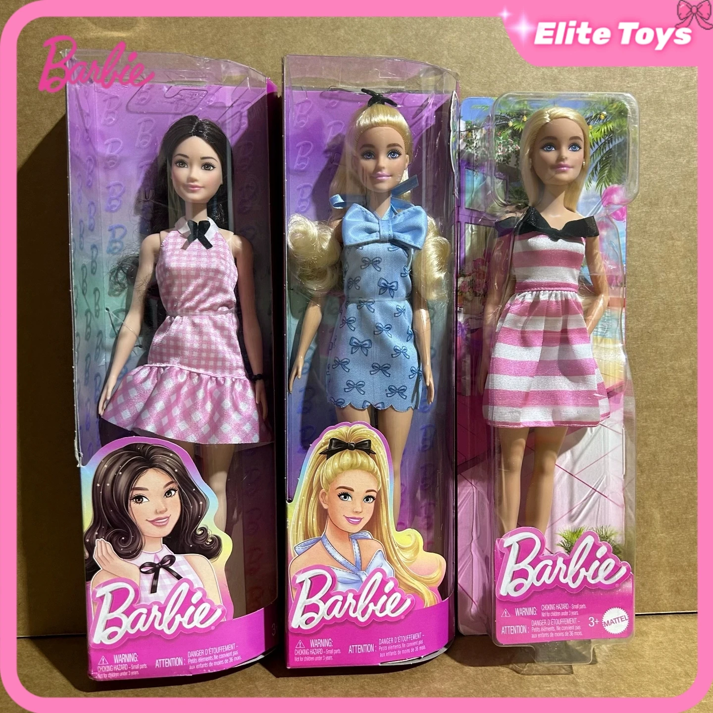 Barbie Fashionistas Puppe, wunderschönes blondes gewelltes Haar, Kleid-Accessoires, zum Anziehen, Sammeln, Kinderspielzeug, Geburtstagsgeschenk