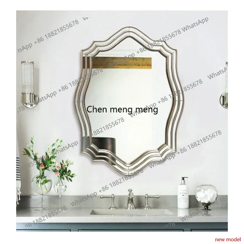 Wall-mounted bathroom, bedroom wall dressing, soft light luxury entrance decorative mirror  AB