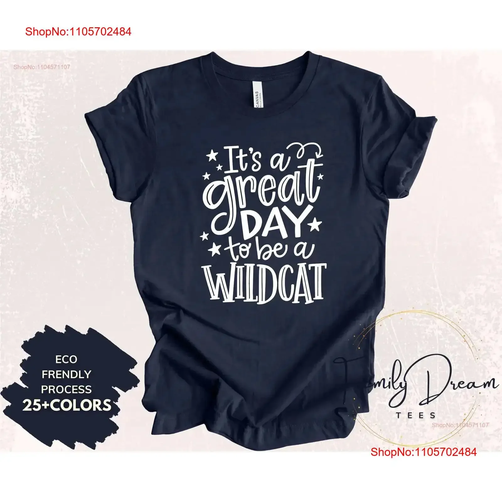 It's a Great Day to be Wildcat school spiriT T Shirt Wildcats Wear Mascot Teachers vintage Washed fashion Slightly Soft homme