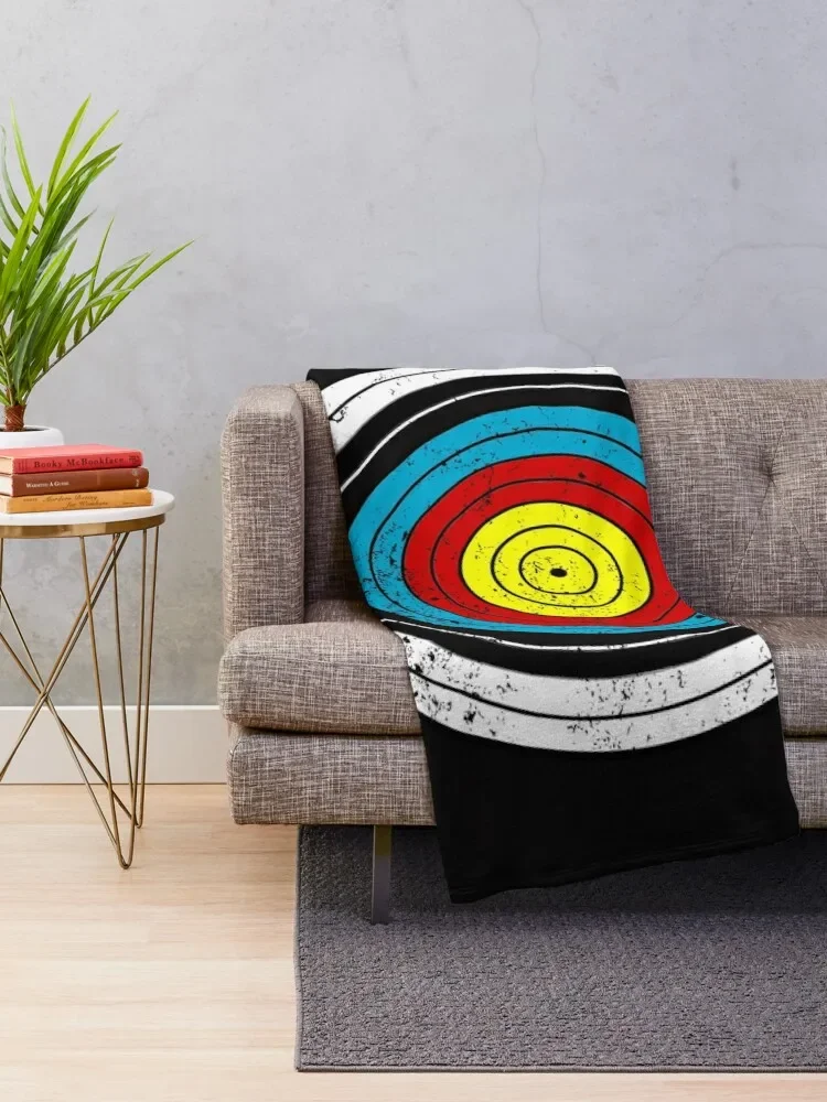 Archery Target Bullseye Throw Blanket Shaggy Thins Large Furry Blankets