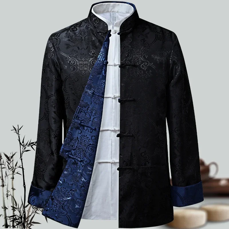 Chinese Style Men's Shirts Kung Fu Coats China New Year Tang Suit Traditional Clothing For Men Jackets Hanfu Men Clothing