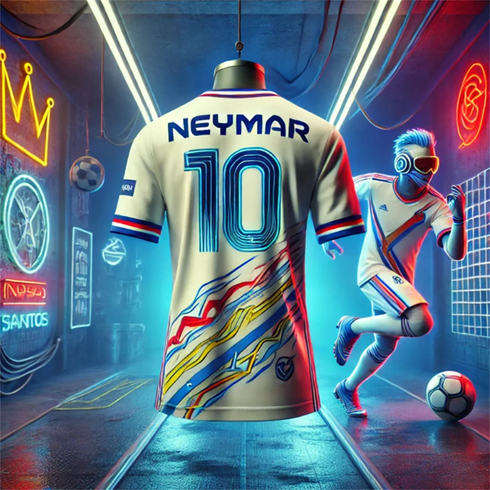 

Men's Blue Y2K Stadium Football Jersey 2025 Concept T-Shirt Back Number Polyester Material Suitable for Children And Men