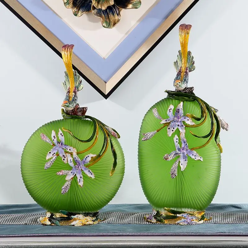 Modern glass vase home improvement enamel color handicraft ornament entrance decoration