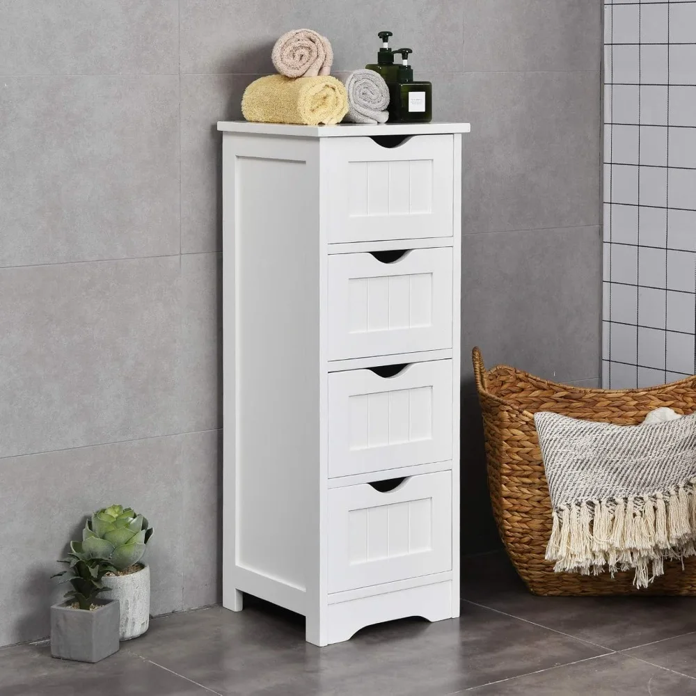 Floor Cabinet Wooden Storage Cabinet Home Office Living Room Bathroom Side Table Sturdy Modern  Drawers Cabinet