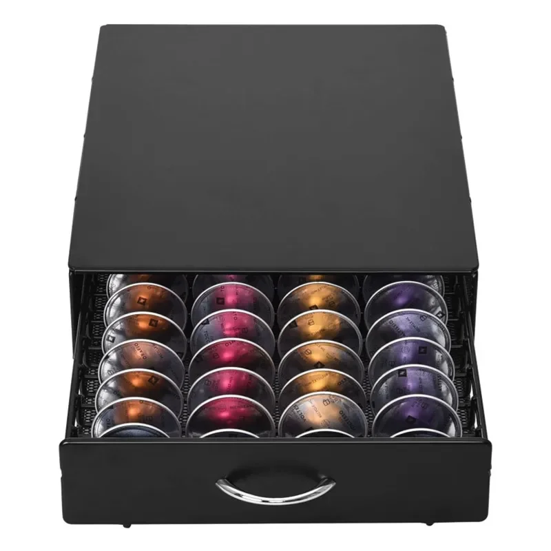 40 Cups Coffee Nespresso Capsule Drawer Holder Coffee Pod Storage Rack Stainless Steel Vertuo line Stand Organization