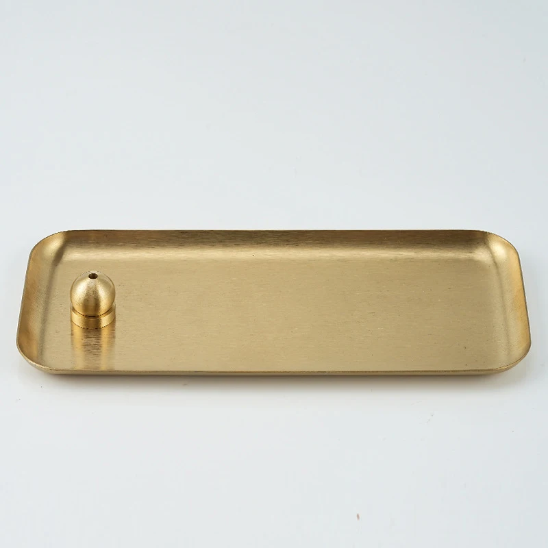 

Zen Solid Brass Incense Holder with Adjustable Angle Minimalist Stainless Steel Incense Tray Indoor Decorative Crafts