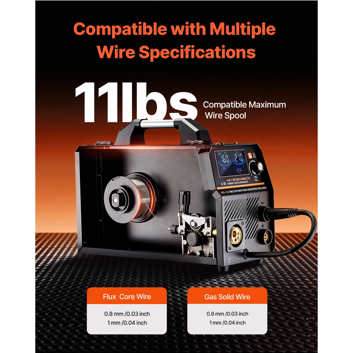 SucceBuy 4 في 1 آلة لحام MIG الغاز MIG 160A 200A متعددة العمليات Synergic Mig لحام ث/IGBT العاكس شاشة LCD عرض MIG