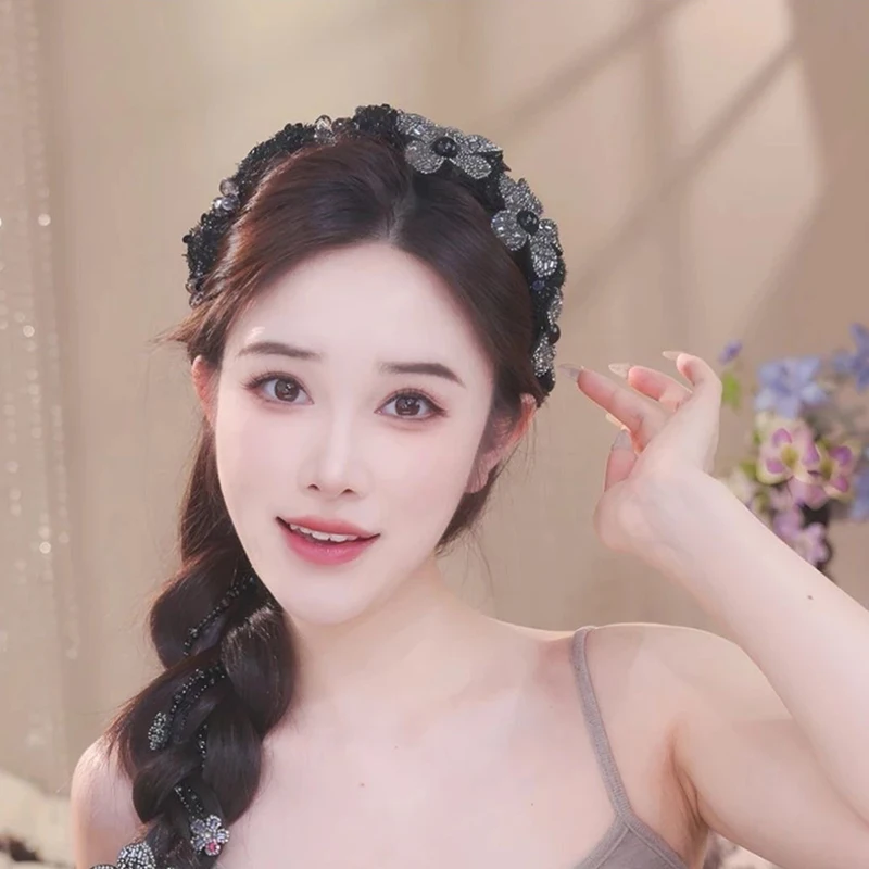 レトロカジュアルラインストーン太陽の花蝶フリンジヘッドバンド女性女の子帽子アクセサリーギフト