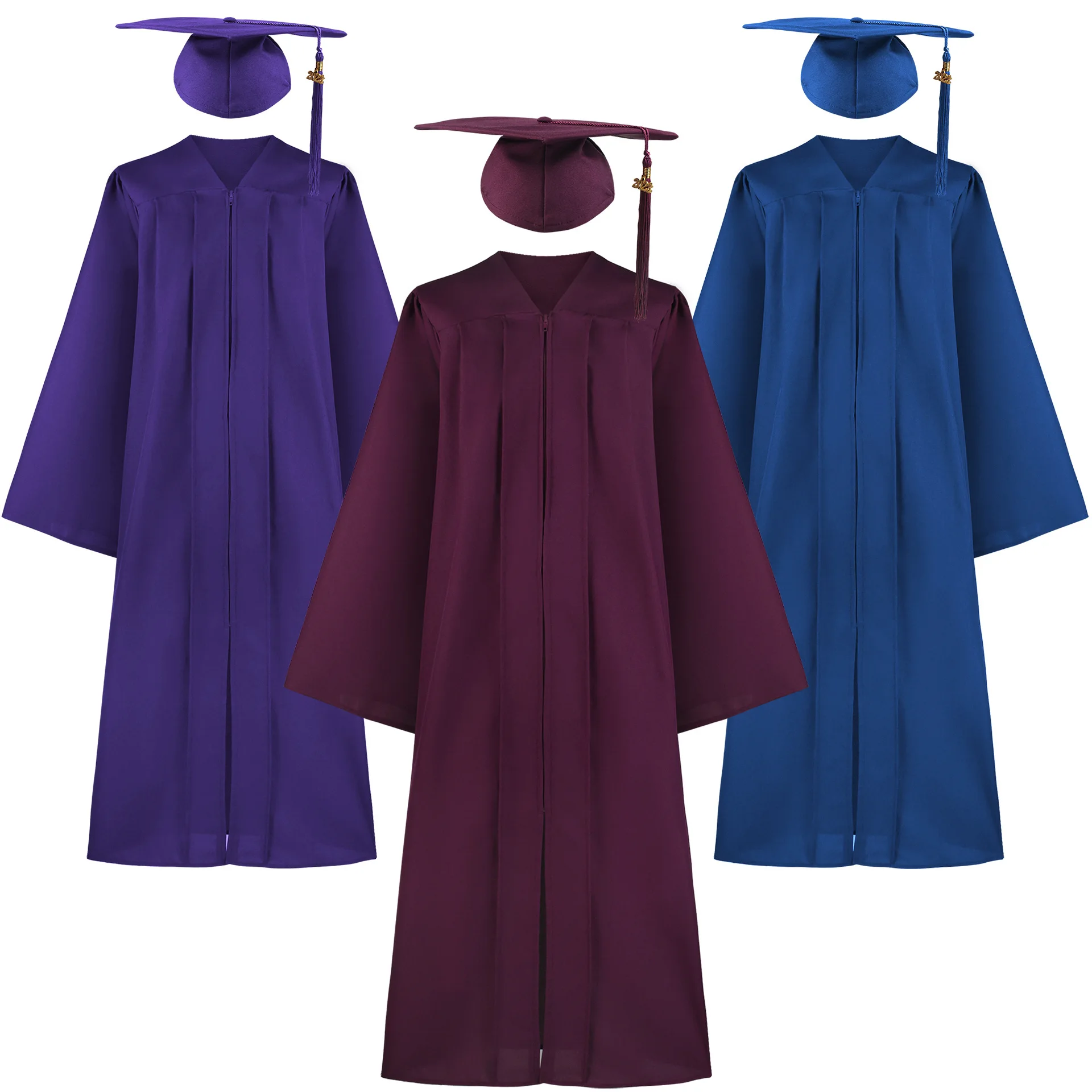 Man Women Graduation Gown Soft Matte Graduation Gown Hat Tassel Set 2023 Unisex Graduation Costume For High School And Bachelor