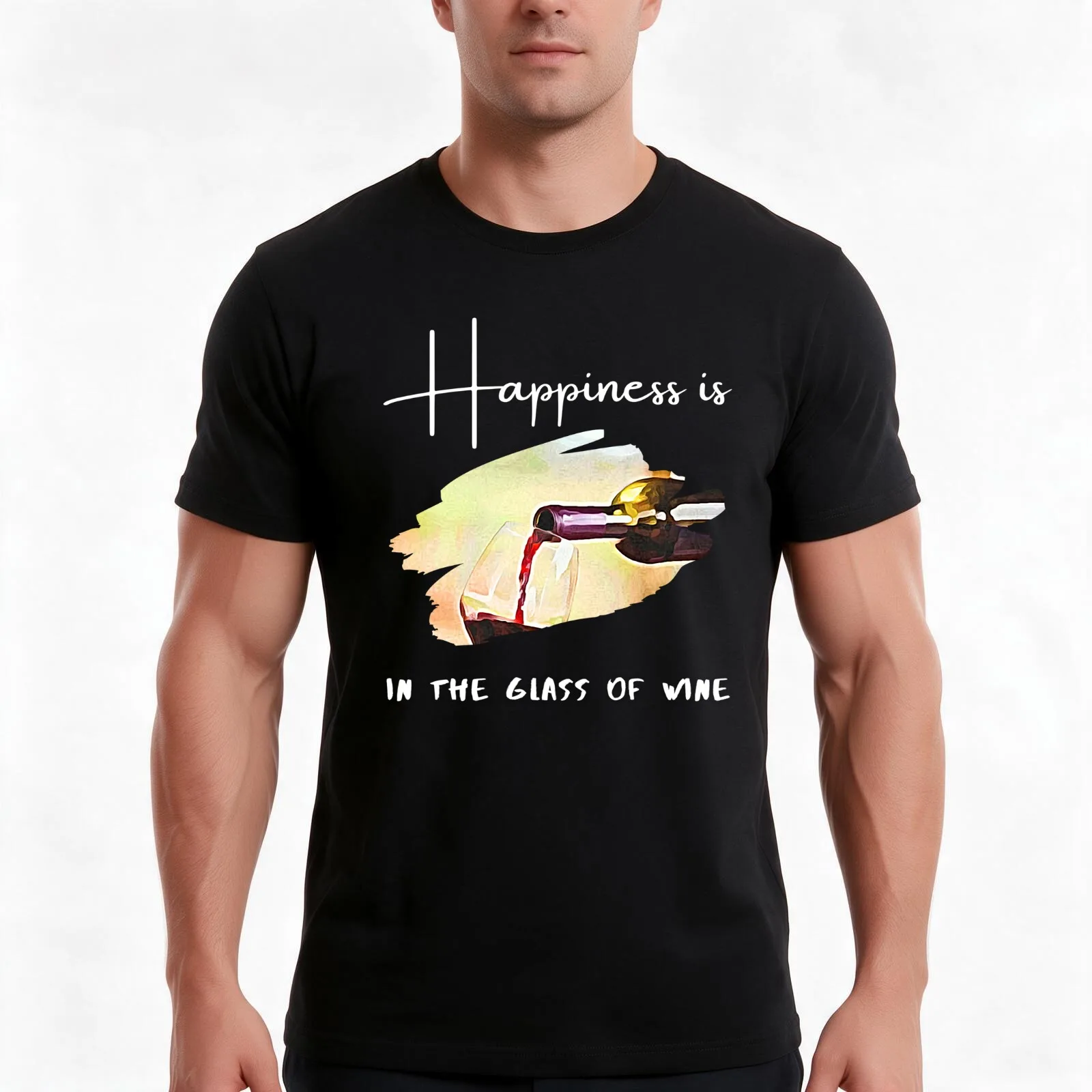 Glass of wine T-Shirt, Summer Casual Cotton Tee, Oversized Streetwear Tops, Vintage Graphic Print, Loose Fit Short Sleeve