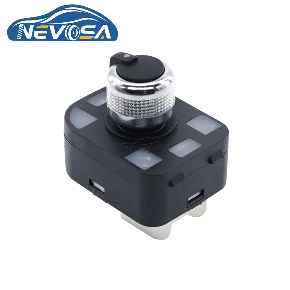 NEVOSA 4F0959565A For Audi Chrome Q7 R8 A6 S6 TT S4 A4 Rear View Knob Mirror Switch Button 4FD959565A 4H0959565 Car Accessories