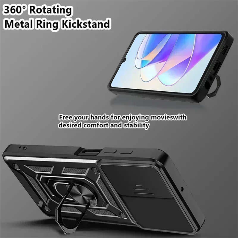 Etui na telefon Honor X7A 2023 Shockproof Armor Camera Lens Protective Magnetic Holder Ring Etui na telefon Honor X7A 5G X 7A Back Cover