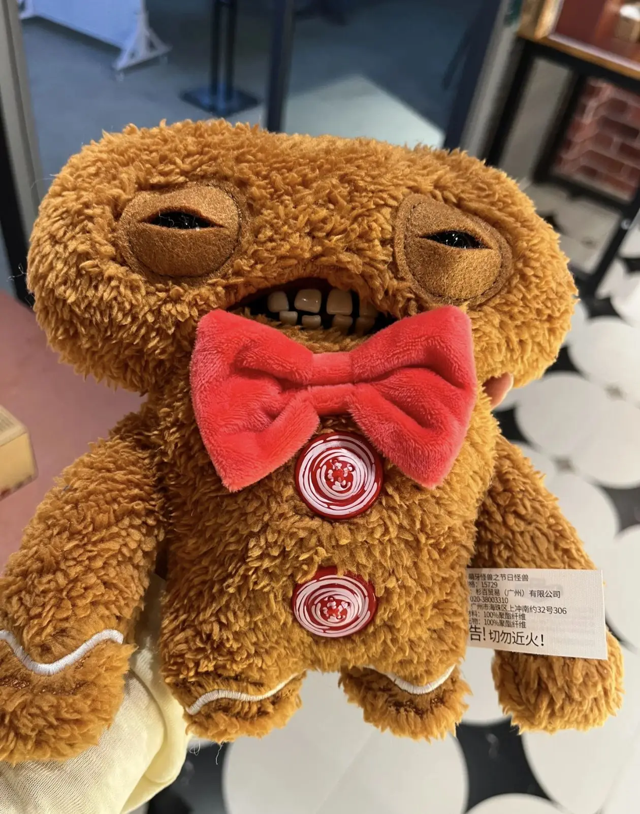 Fuggler FESTIVE FUGGS-Serie Plüschtier, lustige hässliche Zähne, Monster, Rentier, Schneemann, Lebkuchen-Design, Peluche-Puppen für Geschenke