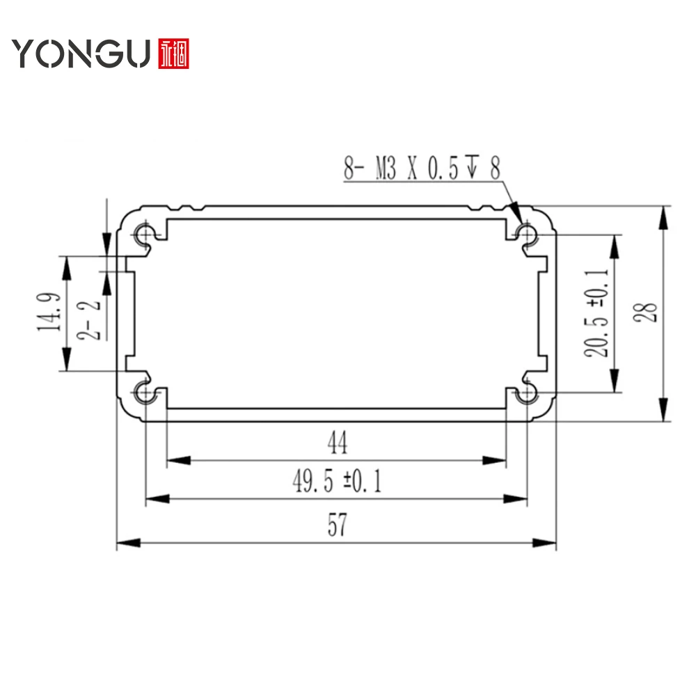 Electronic Components Integrated Aluminum Enclosure Laboratory Current Regulator Extruded Housing Resistance Box J04 57*28MM