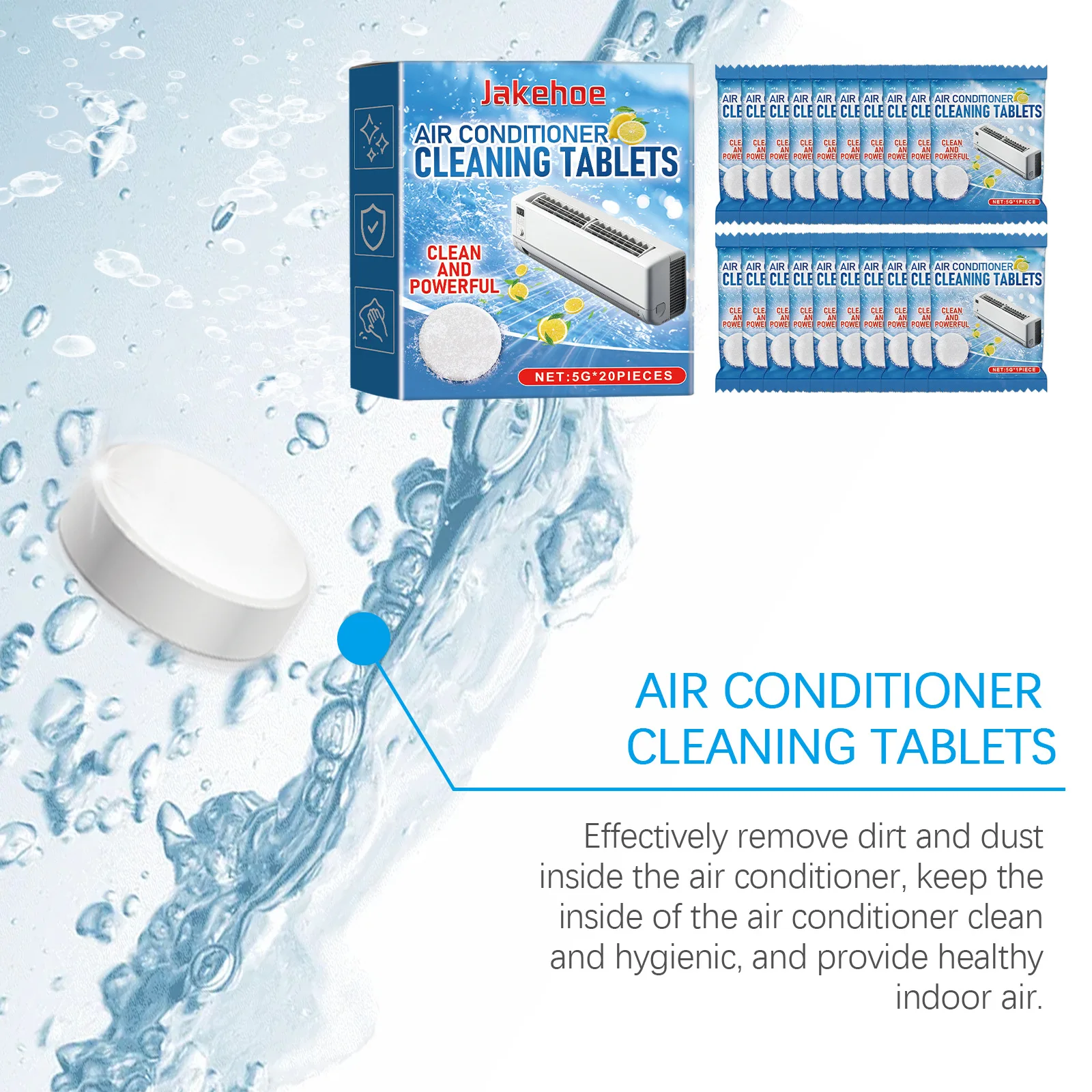 Air Conditioning Cleaner Foam Effervescent Tablet Descaling Cleaning Condenser Coil Deodorizer Air Conditioner Cleaning Agent