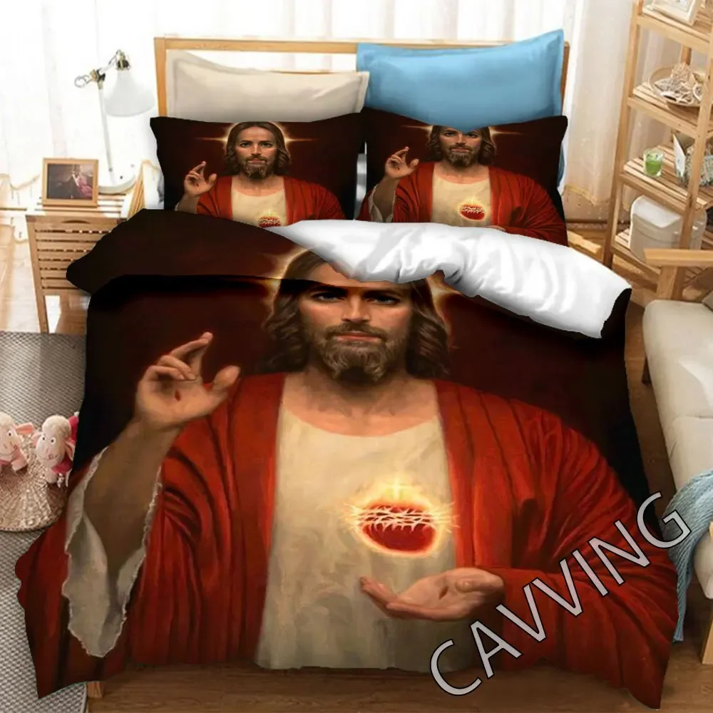 Jesus 3D Printed Bedding Set Duvet Covers & Pillow Cases Comforter Quilt Cover (US/EU/AU Sizes)  H05