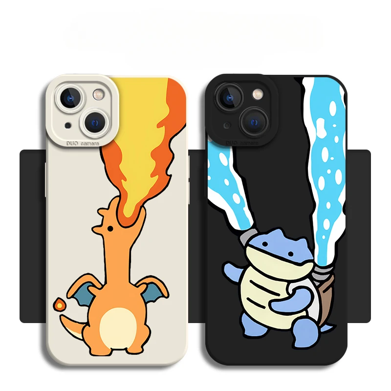 Kawaii Charizard Case for IPhone 16 15 14 13 12 11 XS/XR 7/8 Pro Max Pokemon Anime Venusaur Blastoise Funny Protective Cover