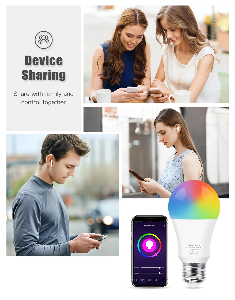 Zigbee E27 LED-Glühbirne Alexa Smart LED-Lampe RGB CW WW LED-Lampen funktionieren mit Smart App Home Assistant Z2M Google Zigbee 3.0 Hub – Detail 10