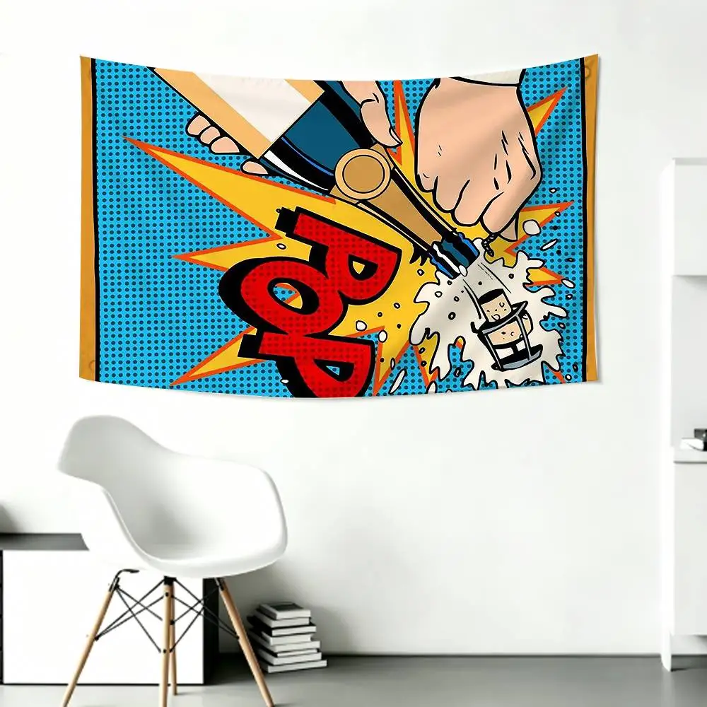 Pop Art Roy L-Lichtenstein Flags Wall Hanging Background Art Banner for Bedroom Home Outdoor Decor 6