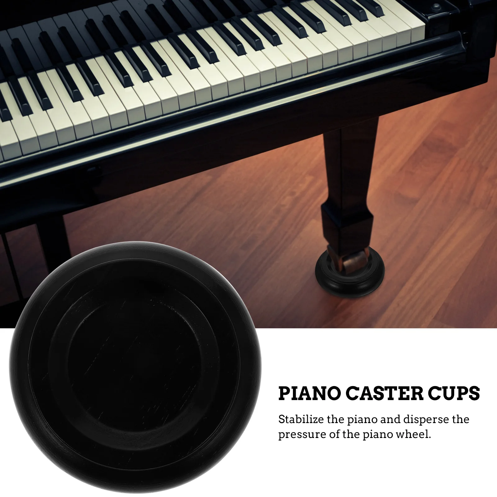 Piano Feet Cups Furniture Leg Pads Wooden Foot Caster Non- Slip Floor Mat Black