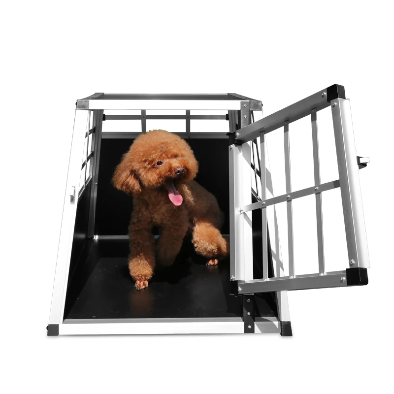 Aluminum Alloy Inclined Single Dog Box Metal Pet Kennel Dog Cage