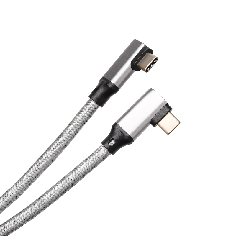 Cable USB 3,2 tipo C Gen 2, línea de ángulo recto de 10Gbps, Cable corto de carga rápida PD 4K 60Hz para más dispositivos tipo C