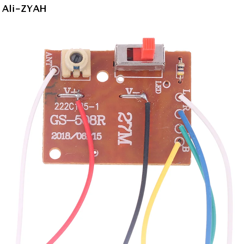 【ZAy】4CH RC-Fernbedienung, 27 MHz Schaltkreis-PCB-Sender- und Empfängerplatine mit Antennen-Funksystem für Autospielzeug